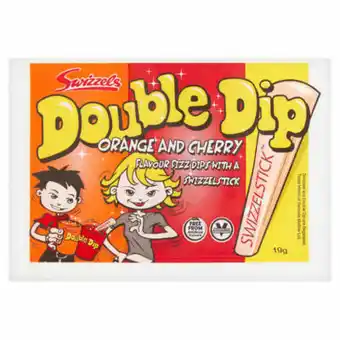 Asda Swizzels Double Dip Orange and Cherry Flavour Fizz Dips with a Swizzelstick offer