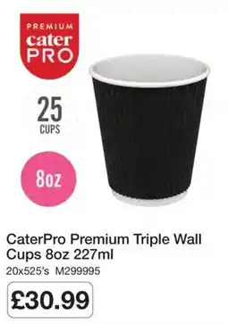 Booker Wholesale Caterpro premium triple wall cups offer