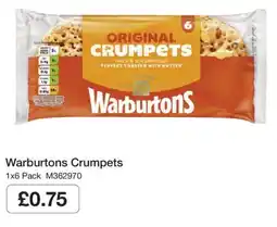 Booker Wholesale Warburtons crumpets offer