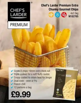 Booker Wholesale Chefs Larder Premium Extra Chunky Gourmet Chips offer