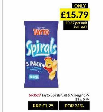 Musgrave MarketPlace Tayto Spirals Salt & Vinegar offer
