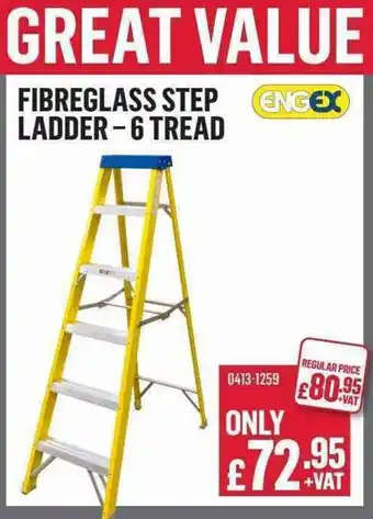 Poundstretcher Fibreglass Step Ladder 6 Tread offer