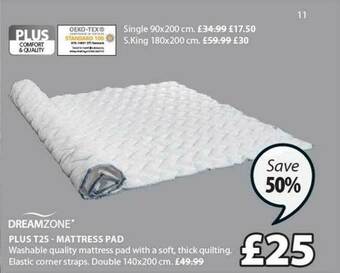 JYSK Plus T25 Mattress Pad offer