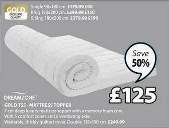 JYSK Gold T55 Mattress Topper offer