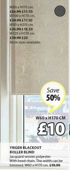 JYSK Yngen Blackout Roller Blind offer