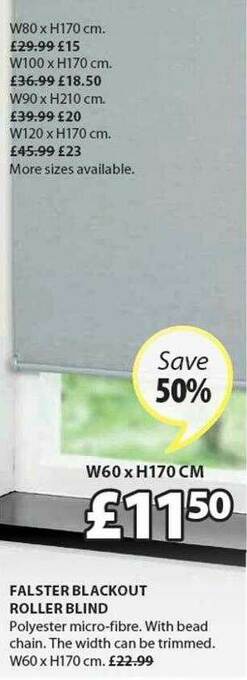 JYSK Falster Blackout Roller Blind offer