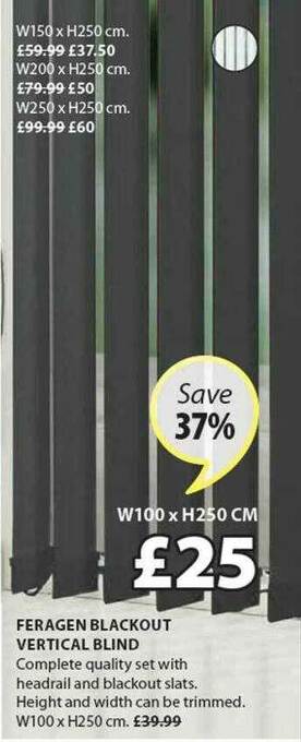JYSK Feragen Blackout Vertical Blind offer