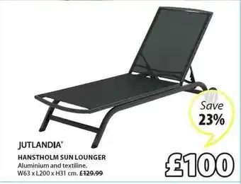 JYSK Harnstholm Sun Lounger offer
