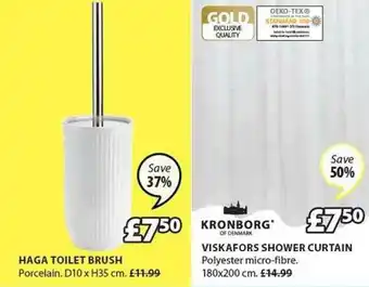 JYSK Haga Toilet Brush, Viskafors Shower Curtain offer