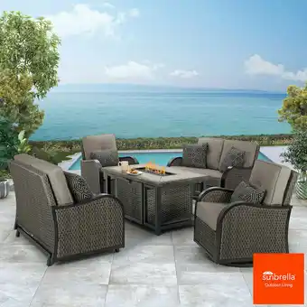 Costco Agio Park Falls 5 Piece Woven Deep Seating Fire Chat Set + Cover offer