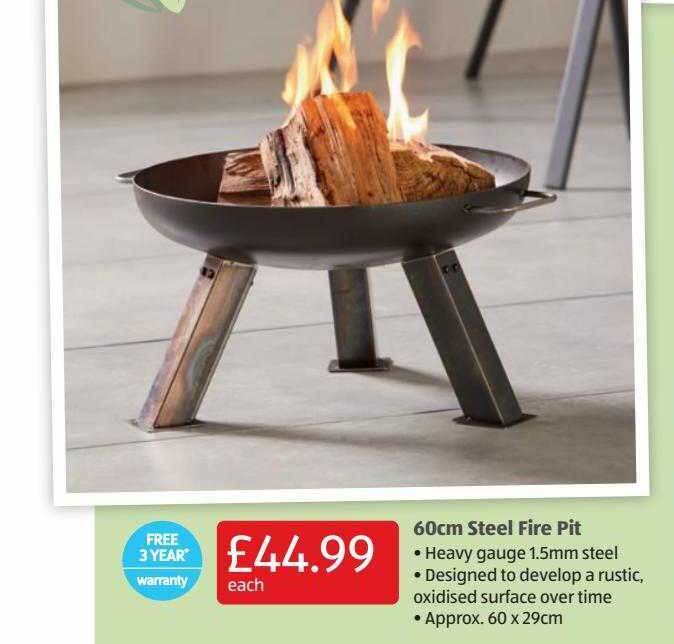 60cm Steel Fire Pit offer at Aldi