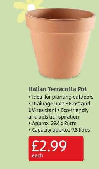 Aldi Italian Terracotta Pot offer