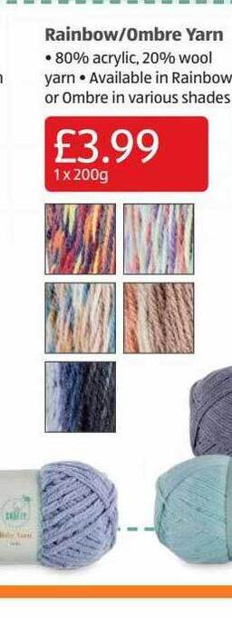 Aldi Rainbow Ombre Yarn offer