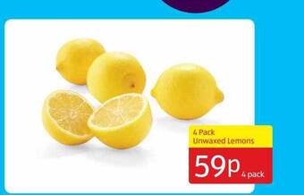 Aldi 4 Pack Unwaxed Lemons offer