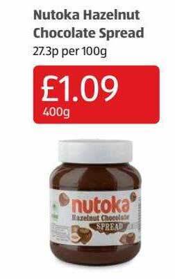 Aldi Nutoka Hazelnut Chocolate Spread offer