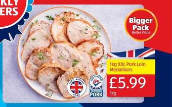 Aldi 1kg Xxl Pork Loin Medallions offer