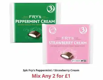 Farmfoods Frys Peppermint, Strawberry Cream offer