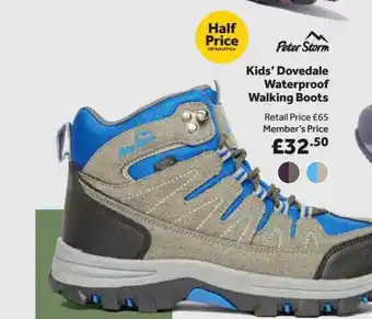 GO Outdoors Peter Storm Kids' Dovedale Waterproof Walking Boots offer
