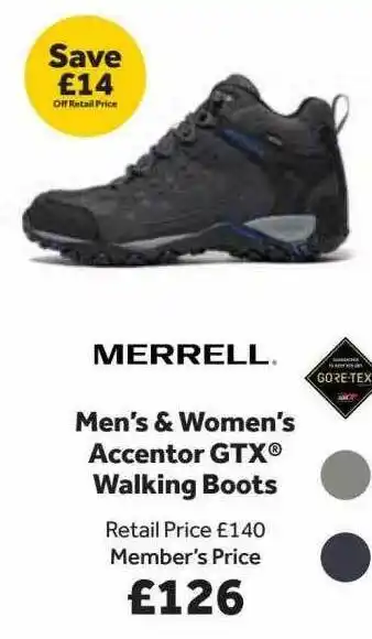 GO Outdoors Merrell Men's & Women's Accentor Gtx Walking Boots offer