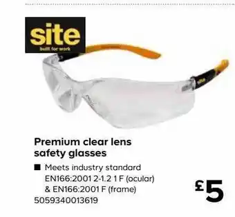 TradePoint Premium Clear Lens Safety Glasses Site offer