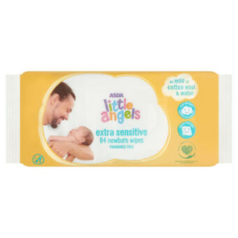 Asda ASDA Little Angels Extra Sensitive Fragrance Free Newborn Wipes offer