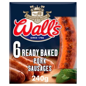 Asda Wall's 6 Ready Baked Pork Sausages offer