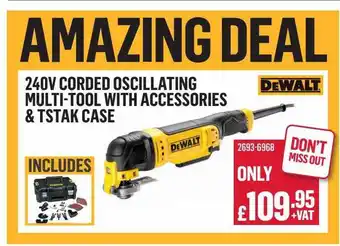 City Electrical Factors 240v Corded Oscillating Multi-tool With Accessories & Tstak Case Dewalt offer