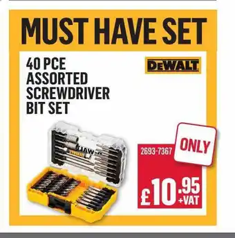 City Electrical Factors 40 Pce Assorted Screwdriver Bit Set Dewalt offer