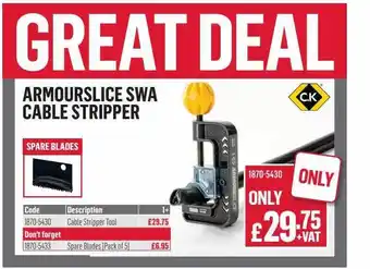 City Electrical Factors Armourslice Swa Cable Stripper C.k offer