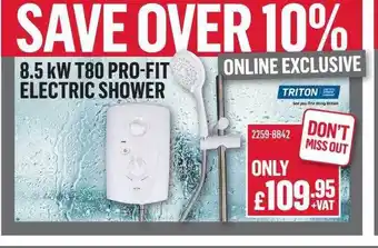 City Electrical Factors 8.5 Kw T80 Pro-fit Electric Shower offer