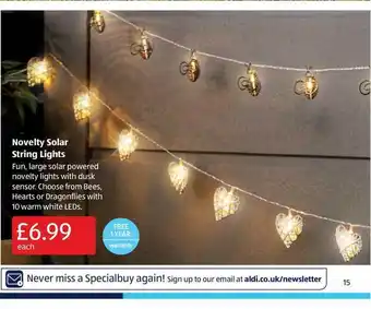 Aldi Novelty Solar String Lights offer