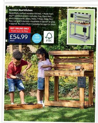 Aldi Wooden Mud Kitchen offer
