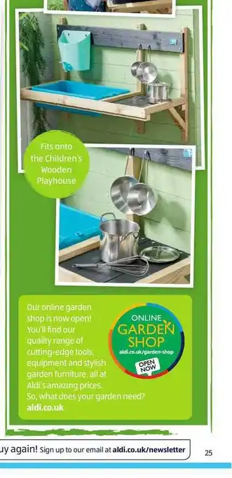 Aldi Fits Onto The Children's Wooden Play House offer