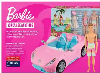 Aldi Barbie Pool And Car Gift Set offer