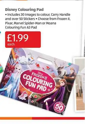 Aldi Disney Colouring Pad offer