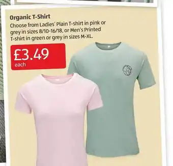 Aldi Organic T-Shirt offer