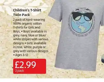 Aldi Children's T-Shirt Twin Pack offer