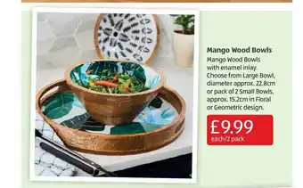 Aldi Mango Wood Bowls offer