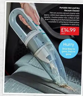 Aldi Portable Wet And Dry Vacuum Cleaner offer