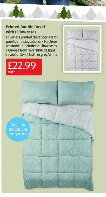 Aldi Printed Double Duvet With Pillowcase offer