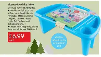 Aldi Lincensed Activity Table offer