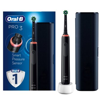 Tesco Oral-B Pro 3 Black Cross Action Electric Toothbrush offer