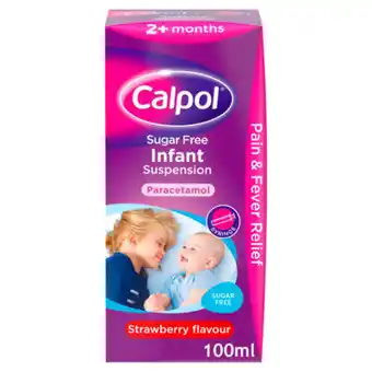 Asda Calpol Infant Paracetamol Suspension 2+ Months Sugar Free Strawberry Flavour offer
