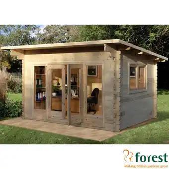 Costco Installed Forest Garden Melbury 45mm Log Cabin 13ft 1" x 9ft 8" (4 x 3 m) offer