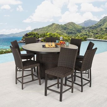Costco Agio Mckenzy 9 Piece High Dining Fire Chat Set + Cover offer