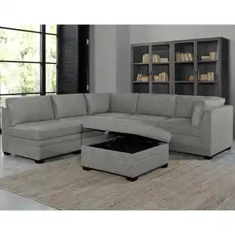 Costco Thomasville Tisdale Light Grey 6 Piece Modular Fabric Sofa offer
