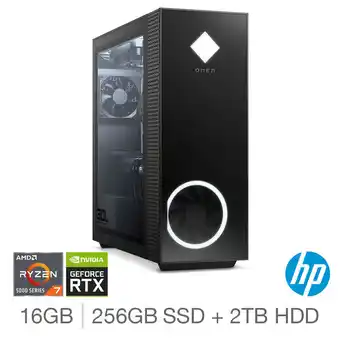 HP OMEN, AMD Ryzen 7, 16GB RAM, 256GB SSD + 2TB HDD, NVIDIA GeForce RTX 3060Ti, Gaming Desktop PC, GT13-1044NA