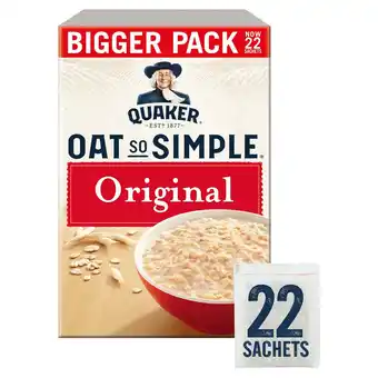 Tesco Quaker Oat So Simple 22 Original Porridge Sachets 594G offer