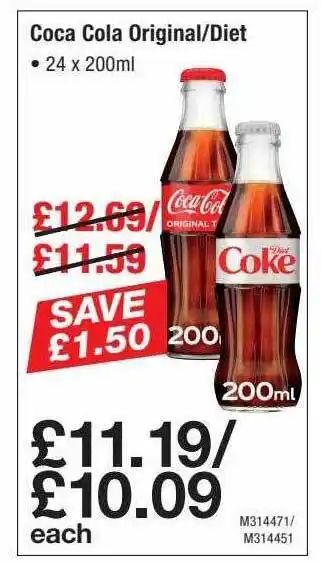 Makro Coca Cola Original, Diet offer