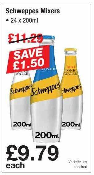 Makro Schweppes Mixers offer